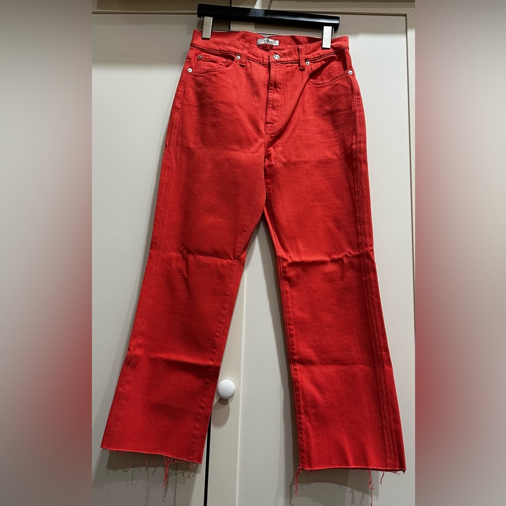 Vibrant Orange 7 For All Mankind Wide leg Jeans